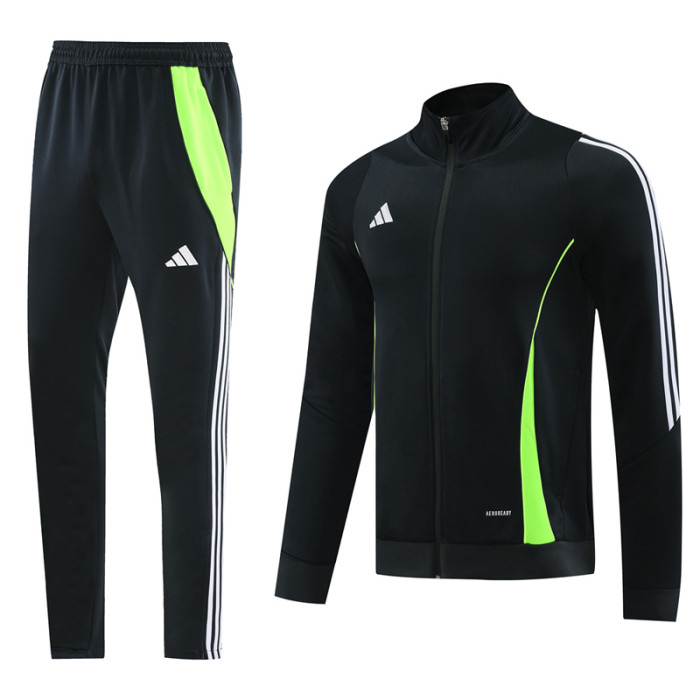 2024 AD Black Jacket Tracksuit #AJ17(绿边)