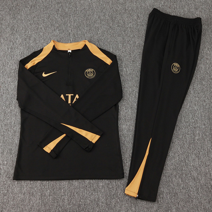 24-25 PSG Black Half Pull Tracksuit (半拉链)