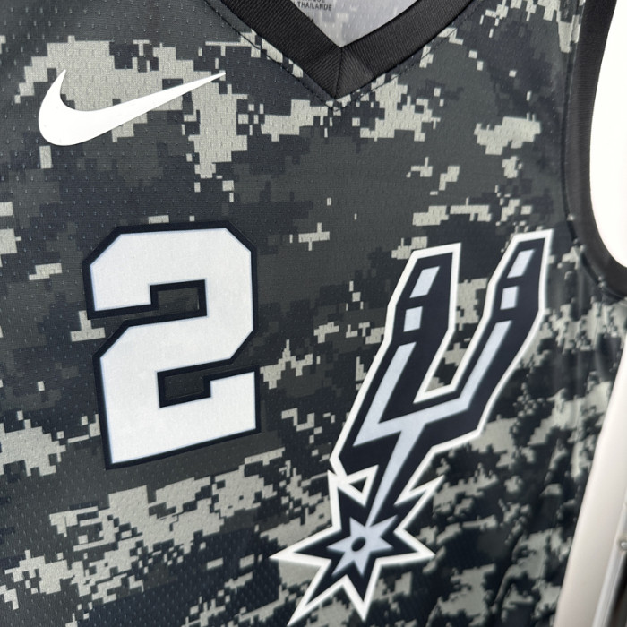 SA Spurs LEONARD #2 Camouflage color Top Quality Hot Pressing NBA Jersey