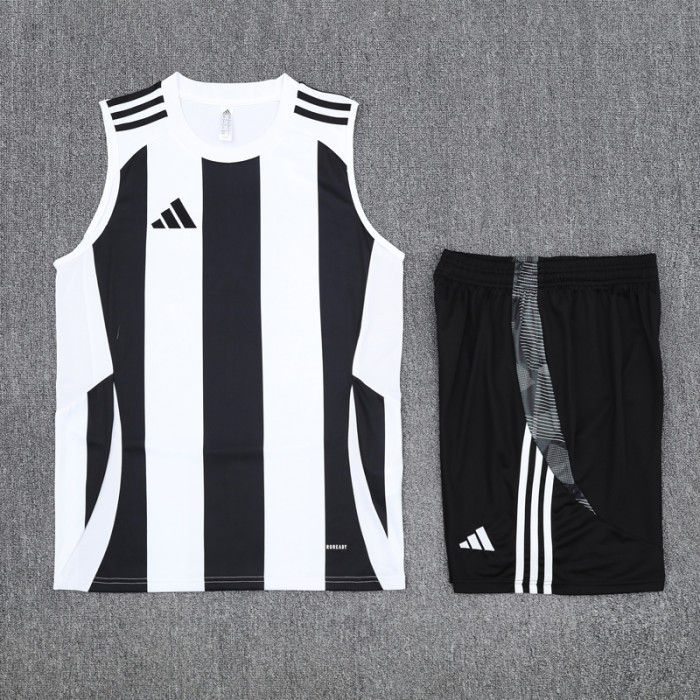 2025 AD White black Tank top and shorts suit