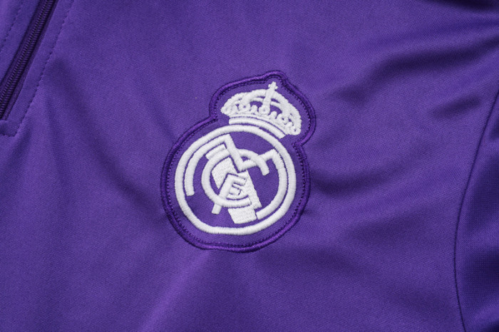 2025-26 RMA Purple Kids Half Pull Tracksuit #E2520(童装)(半拉链)