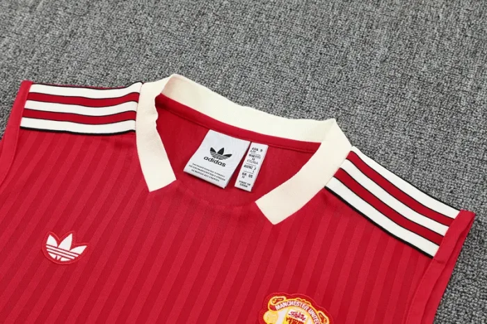 2025-26 Man Utd Red Tank top and shorts suit