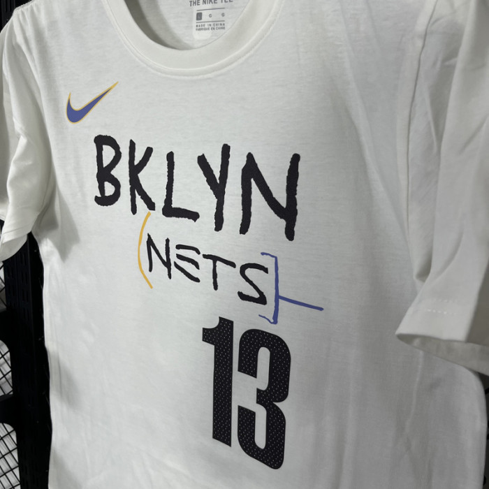 T251 Nets HARDEN #13 White High Quality Casual T-Shirt