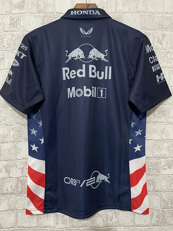 2024 F1 Red Bull Royal Blue Polo Racing Suit(有领) 银牛