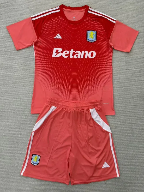 25-26 Aston Villa Orange Goalkeeper Kids Soccer Jersey