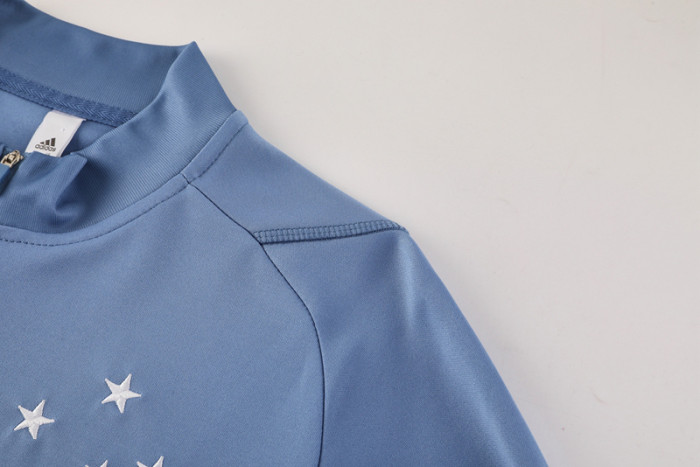 24-25 Cruzeiro Blue grey Half Pull Tracksuit (半拉链)