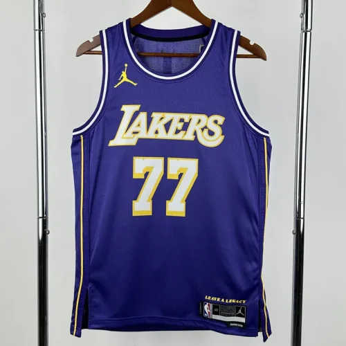 2025-26 Lakers DONCIC #77 Purple Top Quality Hot Pressing NBA Jersey (Trapeze Edition) 飞人版