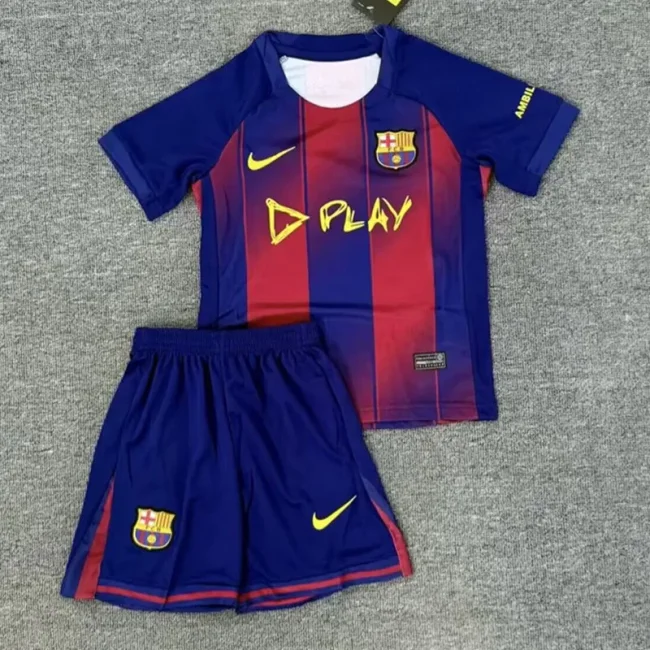 25-26 BAR Home Derby Kids Soccer Jersey (P德比版)
