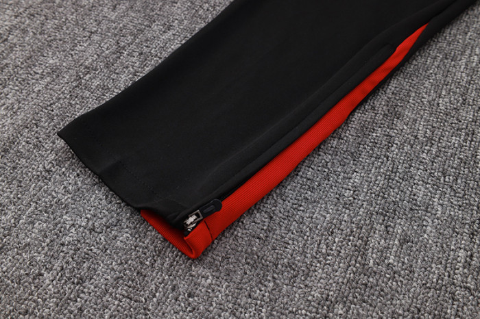 24-25 PSG Black Half Pull Tracksuit (半拉链)(红色领)