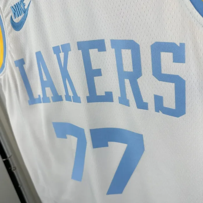 2022-23 Lakers DONCIC #77 White Retro Top Quality Hot Pressing NBA Jersey
