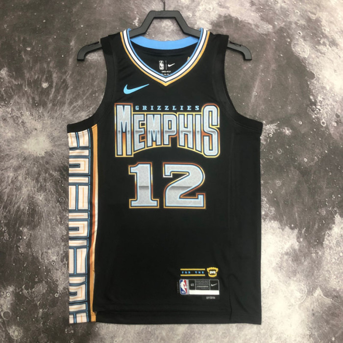 22-23 Grizzlies MORANT #12 Black City Edition Top Quality Hot Pressing NBA Jersey