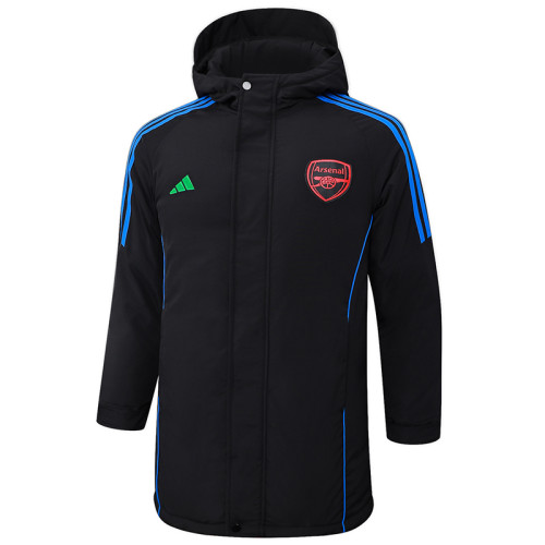 24-25 ARS Black Hooded Windbreaker Fabric Cotton Coat #G193