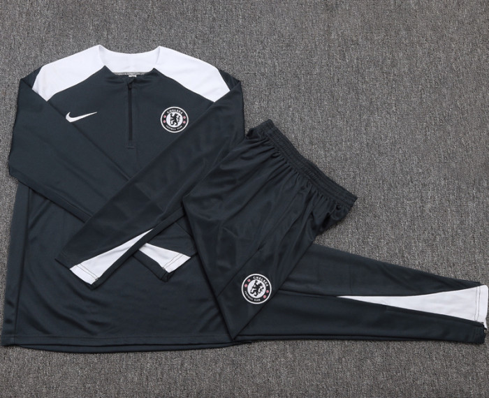 2025-26 CHE Dark gray Half Pull Tracksuit #B2577(半拉链）