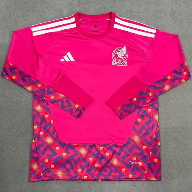 26-27 Mexico Pink Red Goalkeeper Long Sleeve Soccer Jersey (长袖)