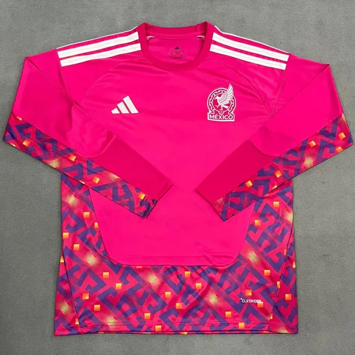26-27 Mexico Pink Red Goalkeeper Long Sleeve Soccer Jersey (长袖)