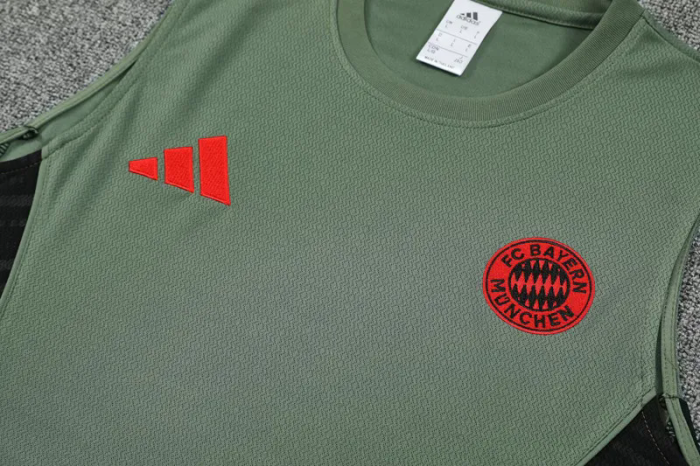 2025-26 Bayern Army green Tank top and shorts suit