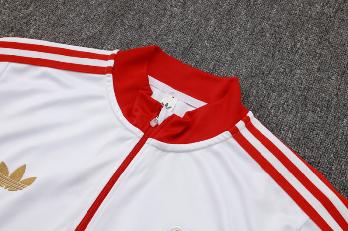 2025-26 Bayern White Kids Half Pull Tracksuit#E2526(童装)(半拉链)