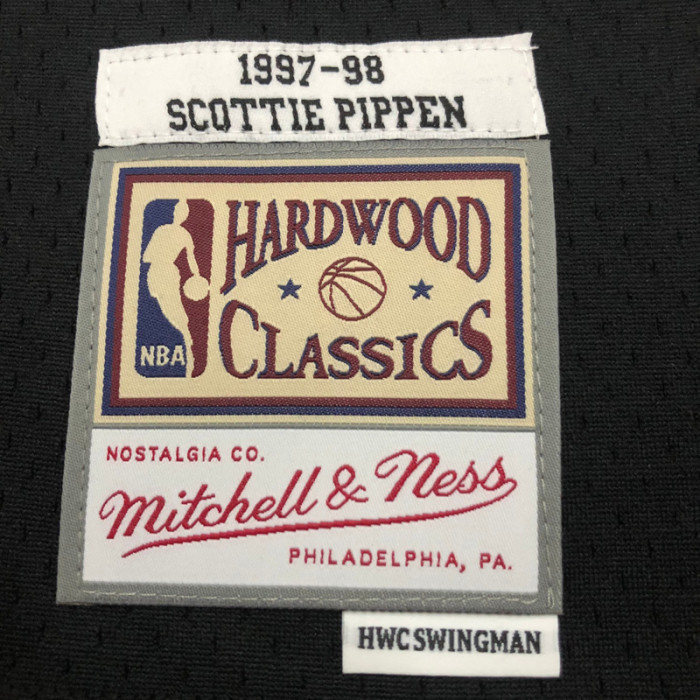 1998 BULLS PIPPEN #33 Black Retro Top Quality Hot Pressing NBA Jersey