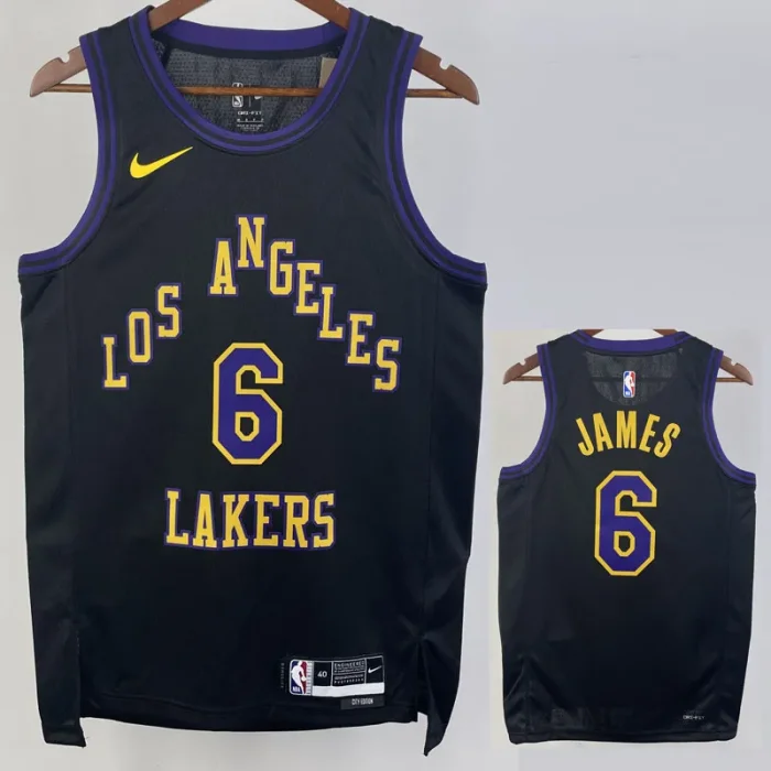 2023-24 LAKERS JAMES #6 Black City Edition Top Quality Hot Pressing NBA Jersey
