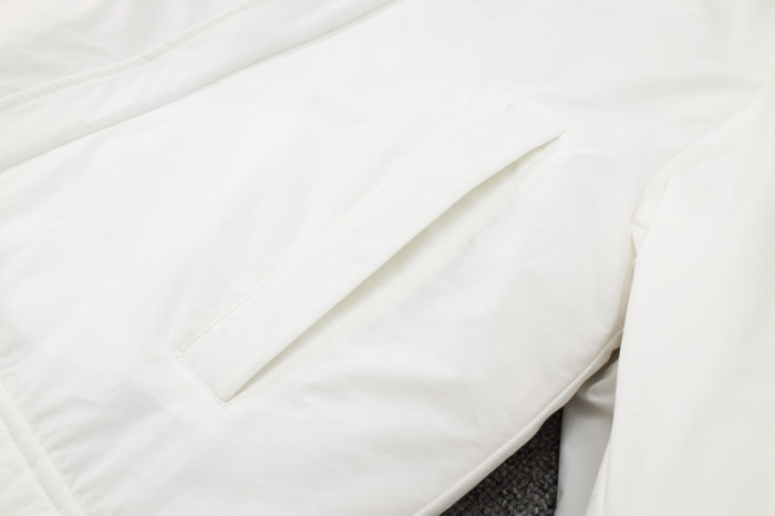 24-25 Marseille White Hooded Windbreaker Fabric Cotton Coat #G246(橙标)