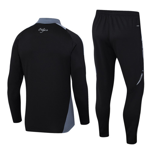 24-25 Algeria Black Kids Half Pull Tracksuit (童装)(半拉链)