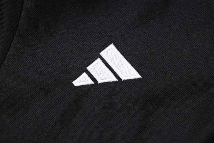 24-25 Germany Black Hoodie Half Pull Tracksuit #F595半拉连帽