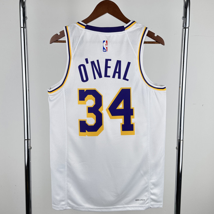 22-23 LAKERS O'NEAL #34 White Top Quality Hot Pressing NBA Jersey(圆领)