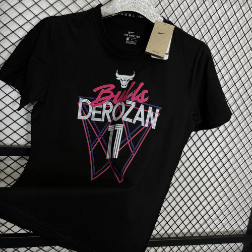 T166 BULLS DEROZAN #11 Black High Quality Casual T-Shirt