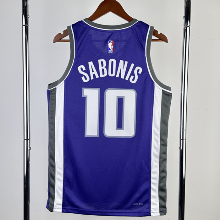 22-23 KINGS SABONIS #10 Purple Away Top Quality Hot Pressing NBA Jersey(V领）