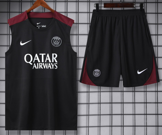24-25 PSG Black Tank top and shorts suit