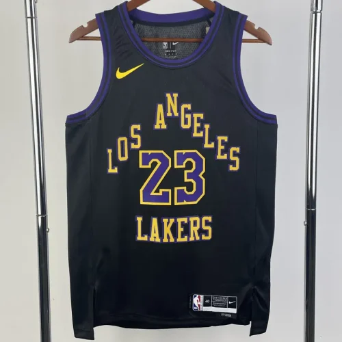 2023-24 LAKERS JAMES #23 Black City Edition Top Quality Hot Pressing NBA Jersey
