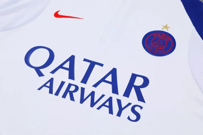 2025-26 PSG White Half Pull Tracksuit (半拉链)