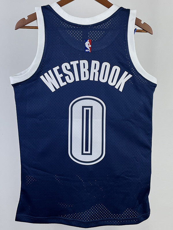 2015-16 OKC WESTBROOK #0 Royal Blue Retro Top Quality Hot Pressing NBA Jersey