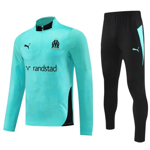 2025-26 Marseille Lake blue Half Pull Tracksuit (半拉链)