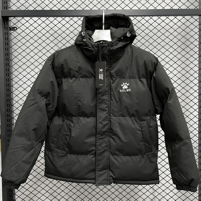 24-25 MF7 KELME Black Hooded Cotton Coat #棉衣