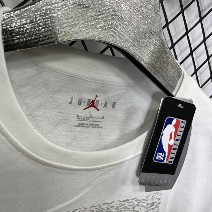 T197 Bucks Jordan White High Quality Casual T-Shirt