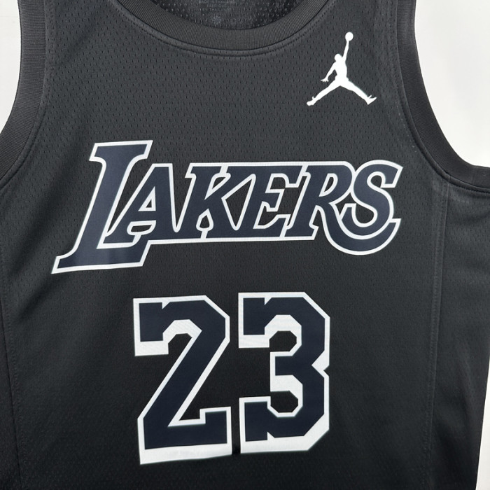 LAKERS JAMES #23 Black Top Quality Hot Pressing NBA Jersey (荣耀版)