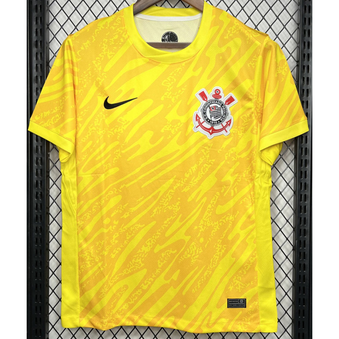 24-25 Corinthians Yellow Goalkeeper Fans Soccer Jersey