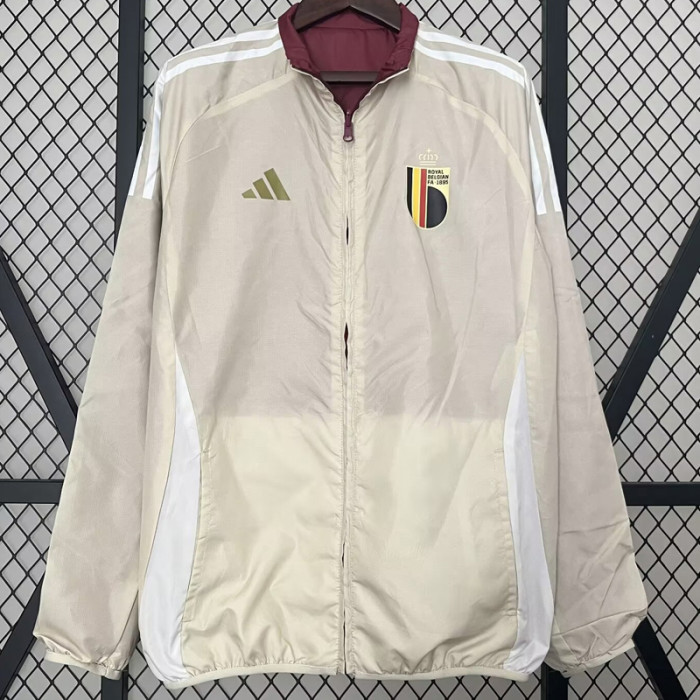 24-25 Belgium Red & Khaki Double Sided Windbreaker (双面风衣)