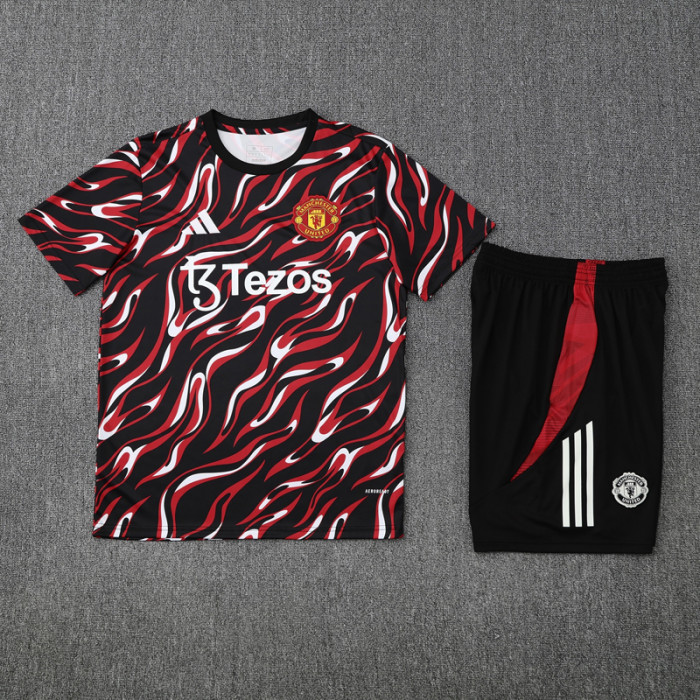 25-26 Man Utd Black red Training Short Suit