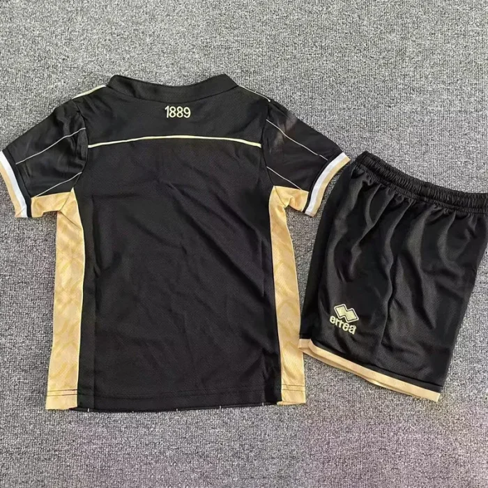 25-26 Sheffield United Black Goalkeeper Kids Soccer Jersey