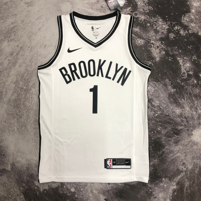 NETS BRIDGES #1 White Top Quality Hot Pressing NBA Jersey (V领)
