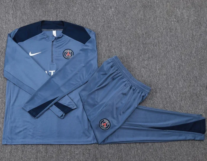 2025-26 PSG Gray Half Pull Tracksuit #B25104(半拉链)
