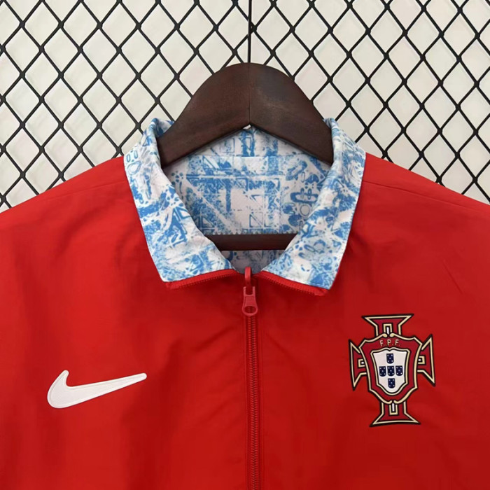 24-25 Portugal Red & Blue Double Sided Windbreaker (双面风衣)