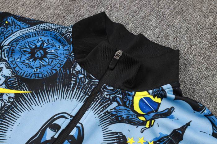 24-25 Brazil Gray Blue Jacket Tracksuit #A814(喷墨)