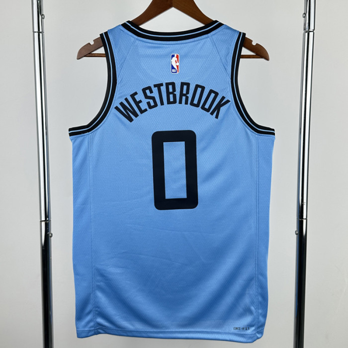 24-25 Clippers WESTBROOK #0 Blue City Edition Top Quality Hot Pressing NBA Jersey