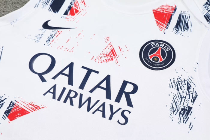 24-25 PSG White Tank top and shorts suit