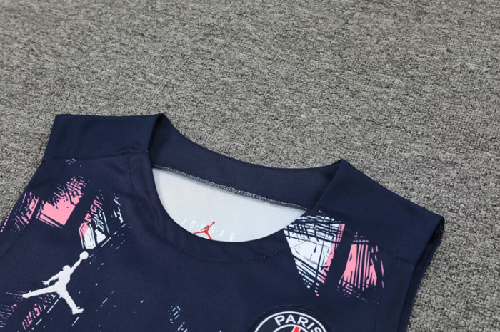 24-25 PSG Dark blue Tank top and shorts suit
