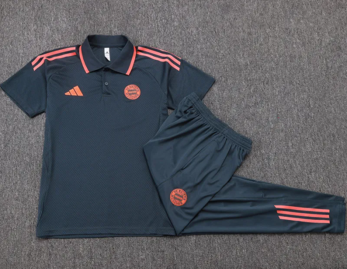 2025-26 Bayern Dark gray Polo Tracksuit #C2544