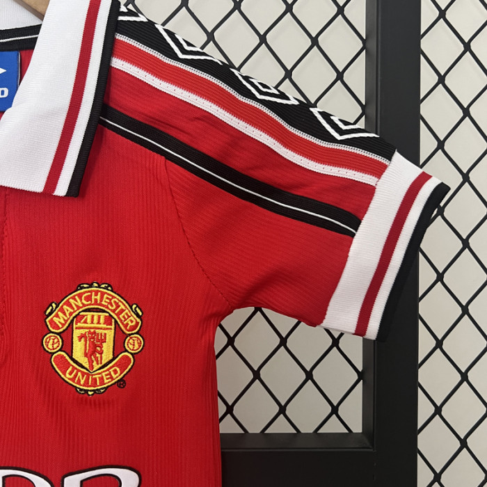 1998 Man Utd Home Kids Retro Soccer Jersey